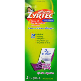 ZYRTEC OTC CHILD SYRUP DYE